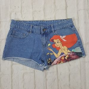 Disney Ariel Little Mermaid Painted Jean Shorts